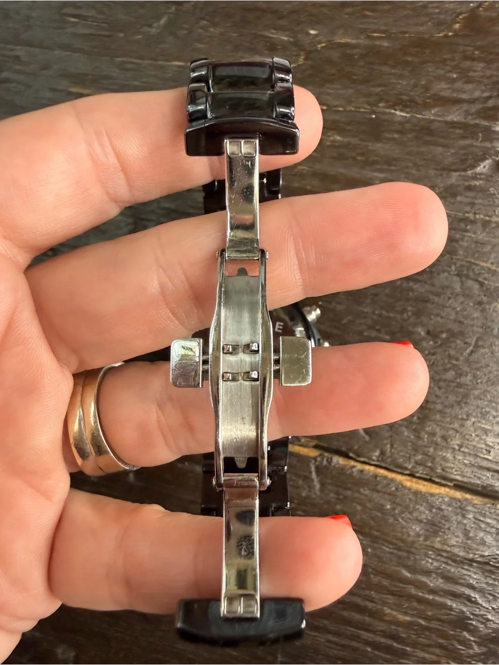 Michele Tahitian Diamond black ceramic chronograph watch with COA